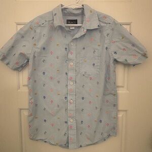 Place Light Blue Kids Shirt with Multicolor Eggs